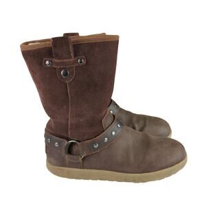 UGG Moto Boots Brown‎ Leather Riding Girls 6 Western Cowgirl Cowboy 1013863k
